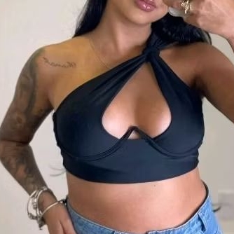 Cropped Alcinha Aro Tendência Blogueira Balada Modinha Moda Feminina Cruzado