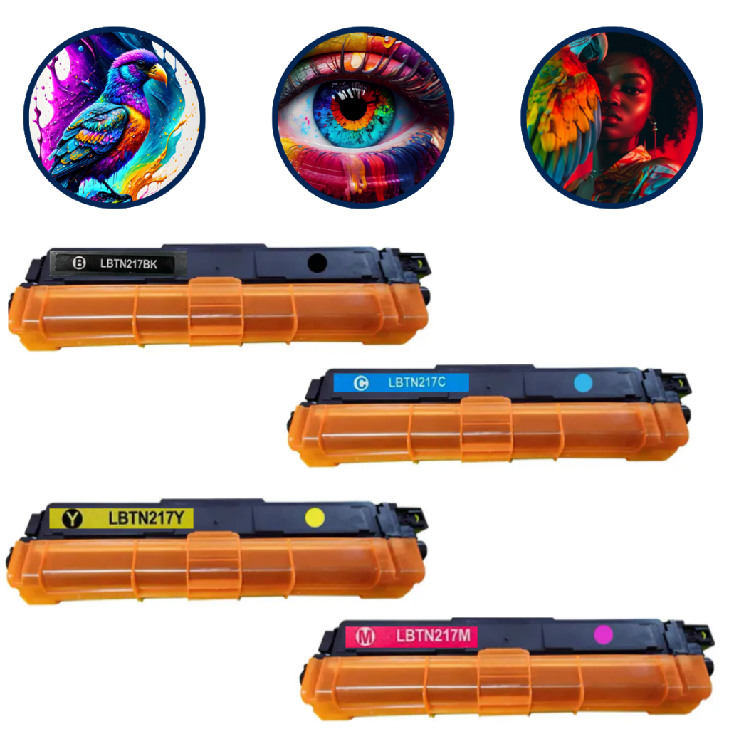 Kit com 4 toners Tn213 Tn217 L3210 L3230- Preto e Colorido