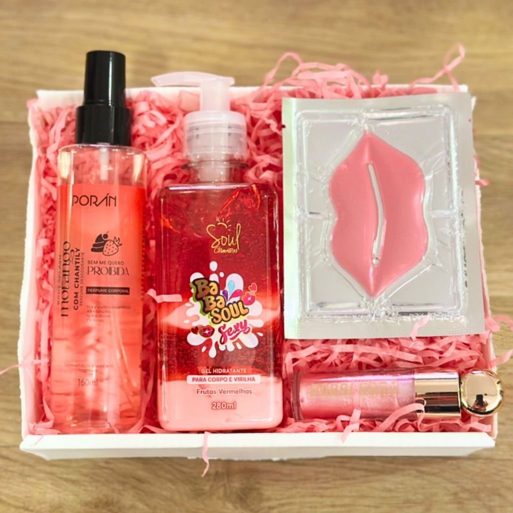 Kit Presente Dia dos Namorados Maquiagem Meikê - Beleza Feminina – Gel Hidratante Babasoul, Body Splash Porán,Gloss em Oferta na Shopee