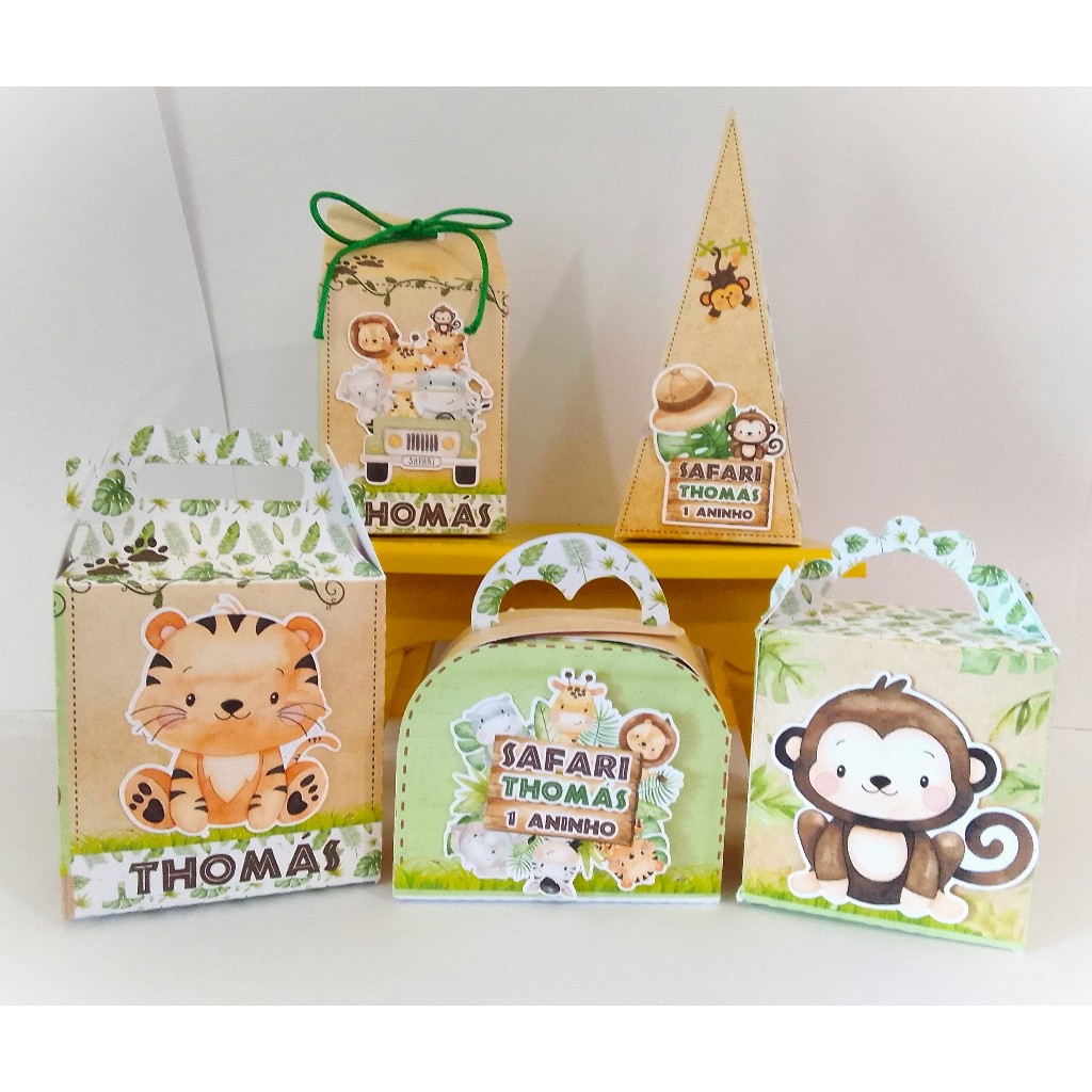 Kit Personalizados PEGUE E MONTE safari / Kit Festa Caixinhas Personalizadas INFANTIL Lembrancinha Mimos Aniversário