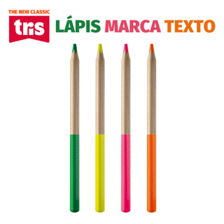 Lápis Marca texto Fluo Neon | Jumbo | TRIS - 4 CORES - kit c/ 4 - Não transfere pro verso. em Oferta na Shopee
