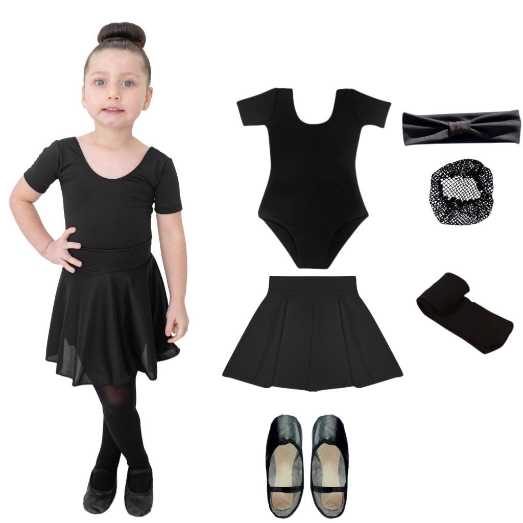 Kit Jazz Preto 6 Itens Infantil Ballet Iniciante em Oferta na Shopee