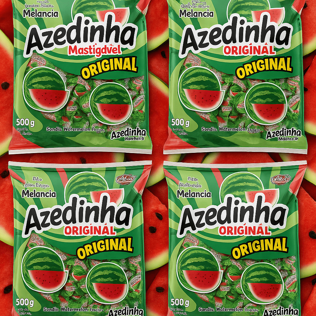 Kit Com 4 pacotes de Bala Azedinha Mastigável Melancia 500g Cory original
