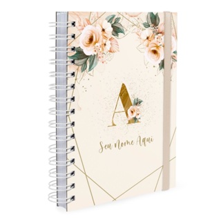 Agenda 2026 Plus Personalizada Monograma Floral Nude E Dourado Letra em Oferta na Shopee