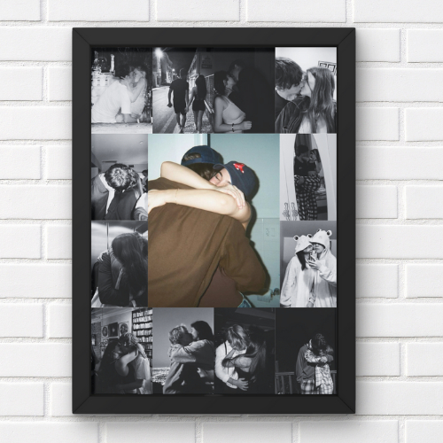 Quadro Personalizado com 13 fotos de Casal para Dia dos Namorados Tamanho A4 Com Moldura e acetato em Oferta na Shopee