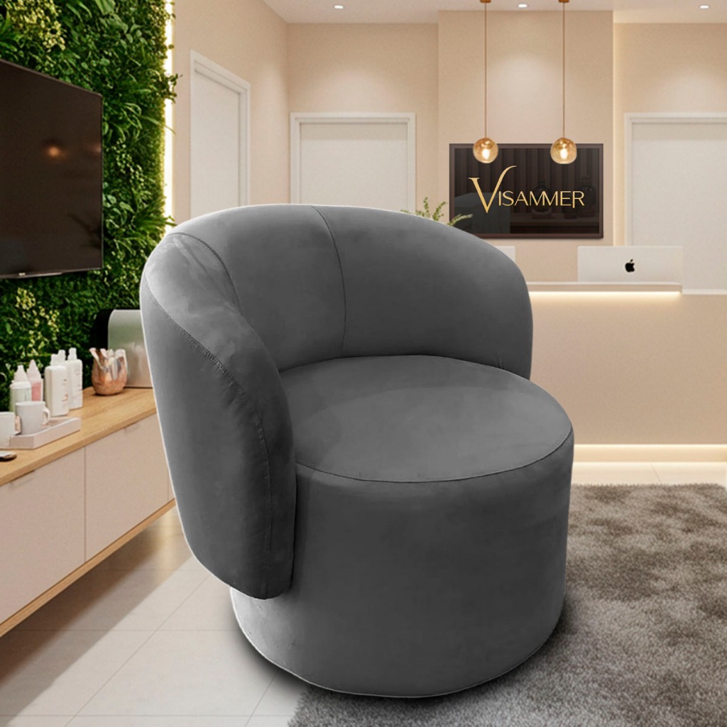 Poltrona Orgânica Luxo Veludo Sala Moderna Top Para Recepção Salão Beleza Sala Quarto Hotel Visammer