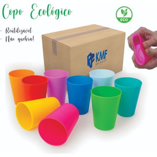 40 Copos ECO 300ml Ecológico, Flexível, Não Quebra, Copo Plástico PP, Caldereta, Festa Infantil em Oferta na Shopee