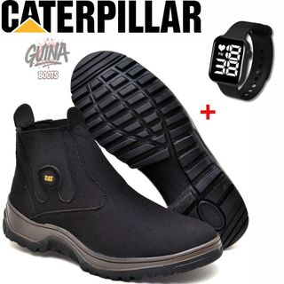 Bota Masculina Botina Texana Botina Calce Facil Oferta Lançamento + Relogio Digital
