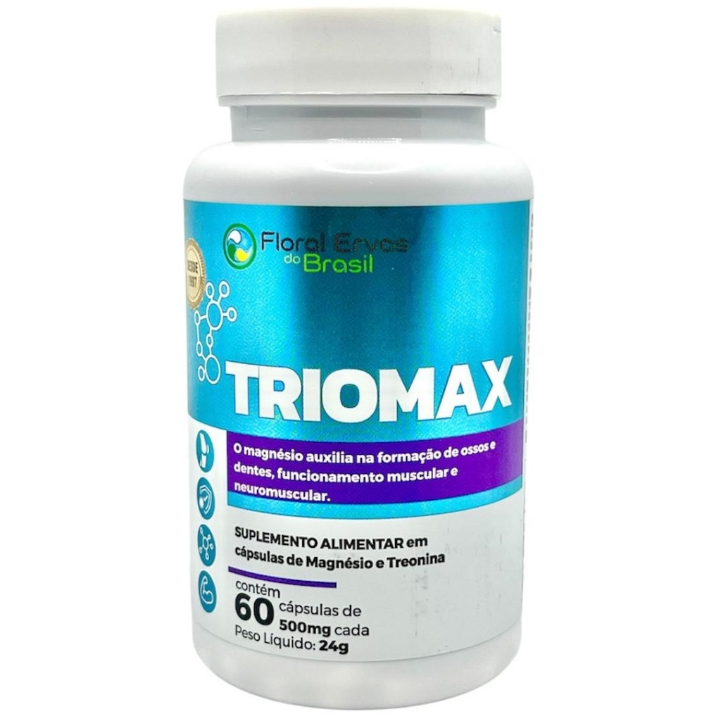Triomax - Treonina + Dimalato Magnésio + Bisglicinato Magnésio + Cloreto Magnésio 60 Cápsulas