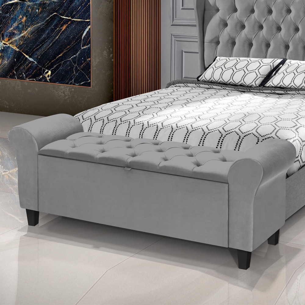 Recamier Baú Calçadeira Para Cama Box King 180 cm Dubai Várias Cores - LH Móveis