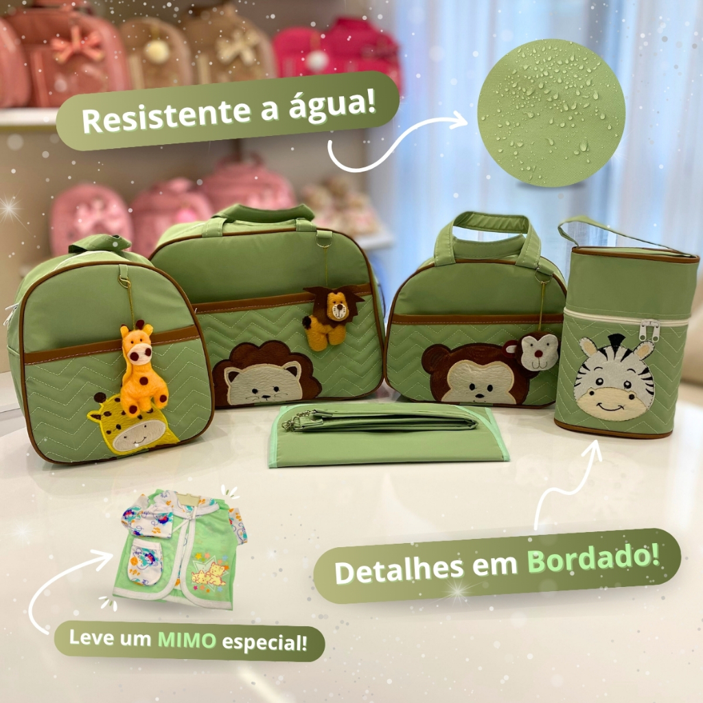 Kit Bolsa Maternidade com 5 peças para Bebê Menino/Menina em Oferta na Shopee