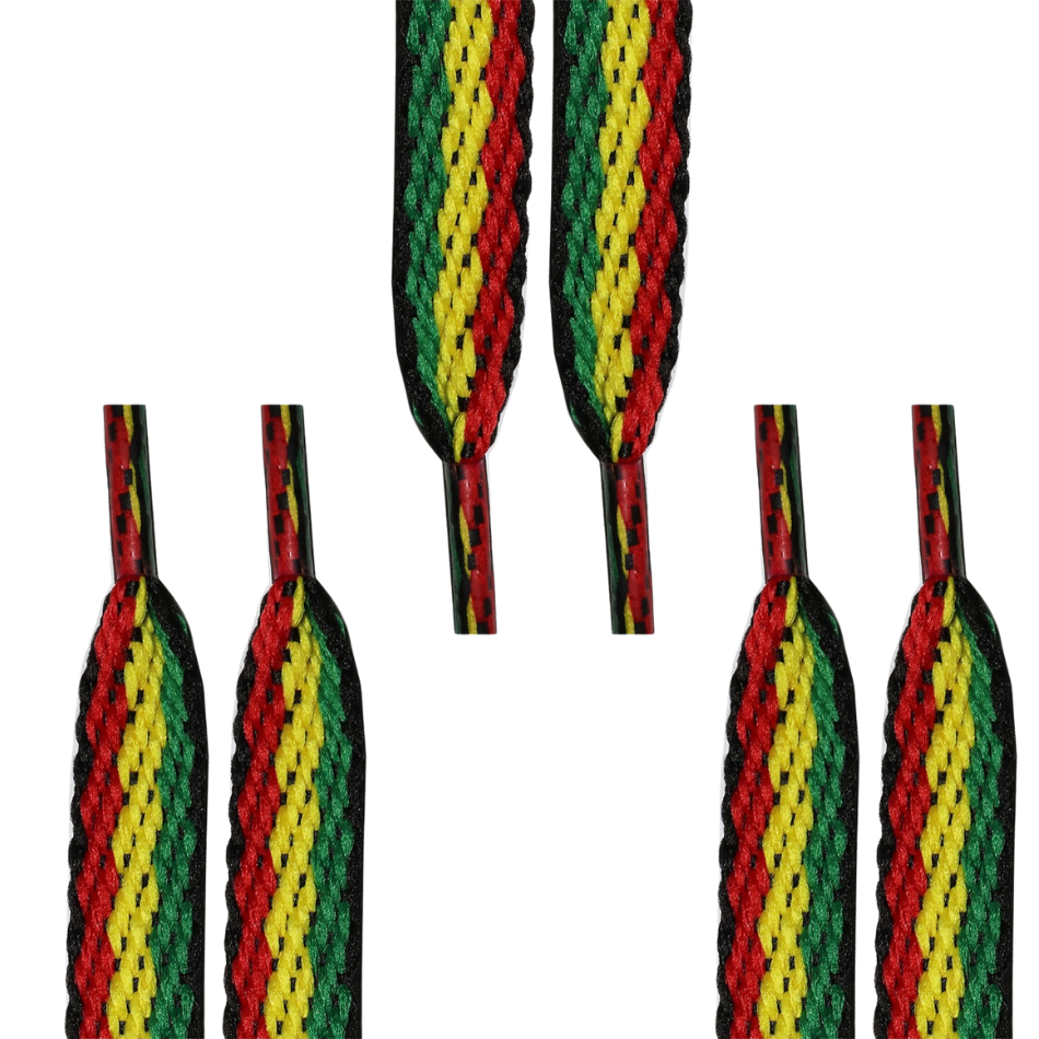 1 par Cadarço 1,20m 120cm Reggae Rasta Jamaica resistente Compatível Bob Roupas Sapatos