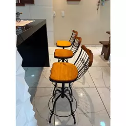 Combo 3 Banquinhos Banquetas Banco Regulável Giratório Direto de Fabrica