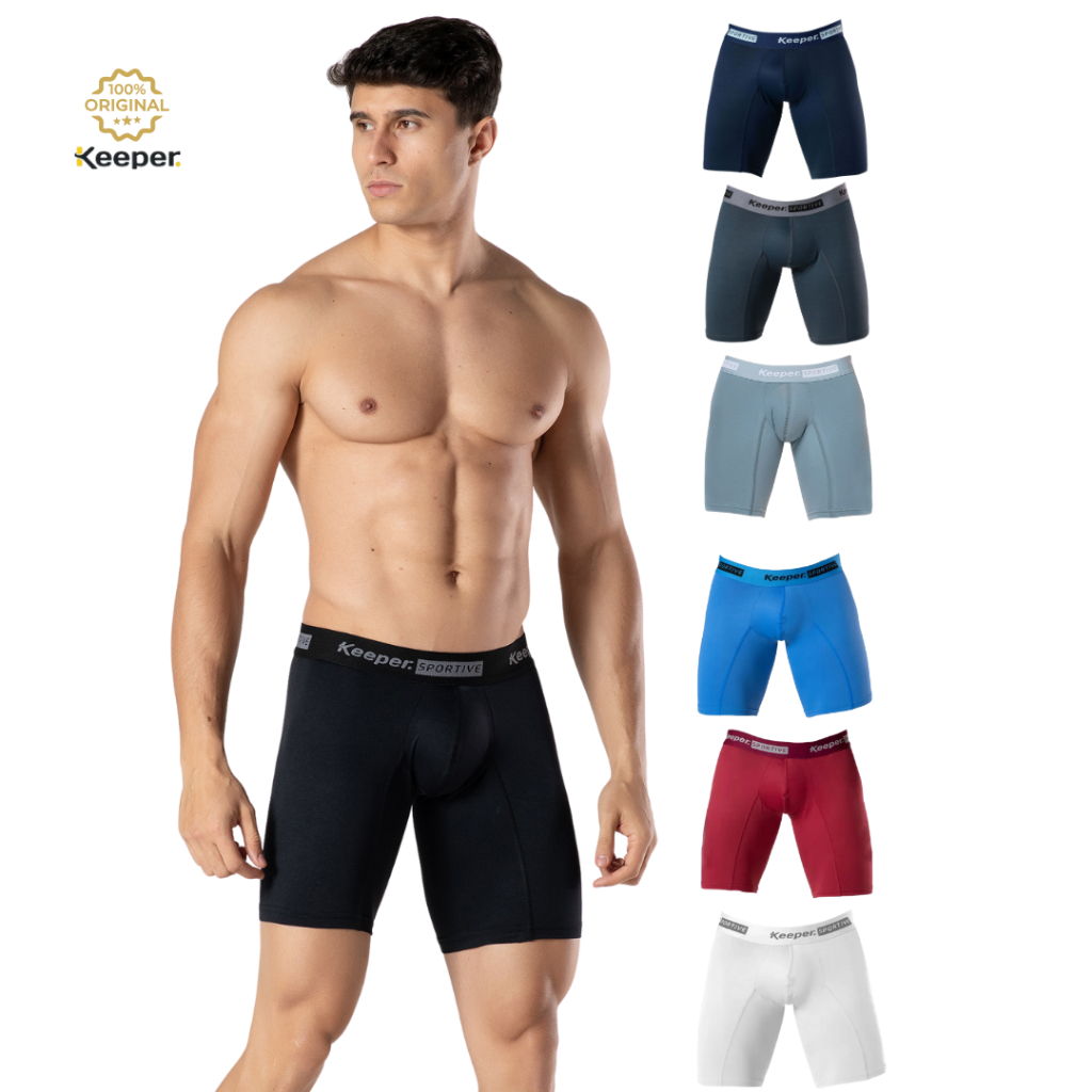 Kit 6 Cueca Boxer Long Leg Bermuda Masculina Keeper Anti Assadura Esportiva Microfibra em Oferta na Shopee