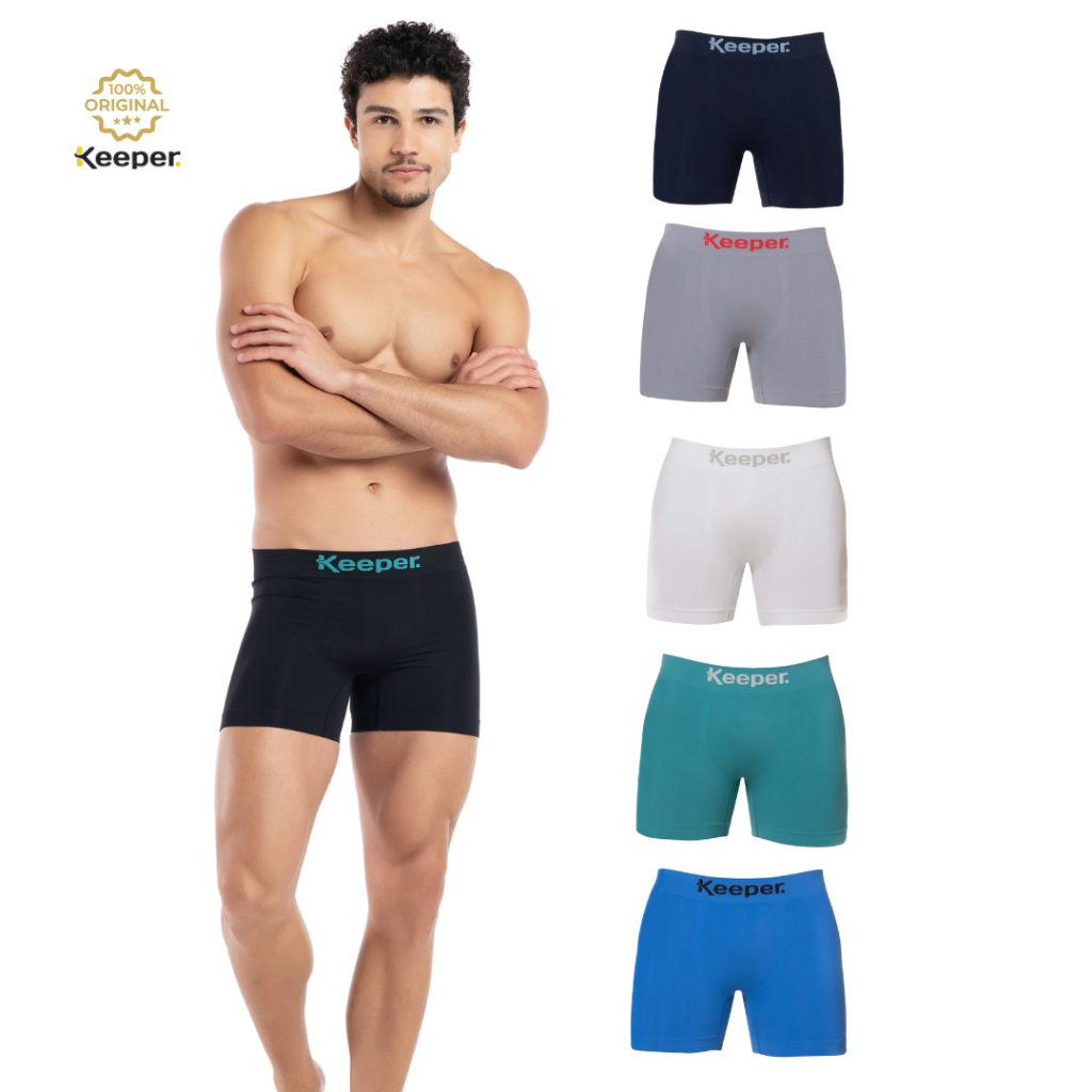Kit 6 Cuecas Boxer Poliamida Sem Costura - Keeper em Oferta na Shopee