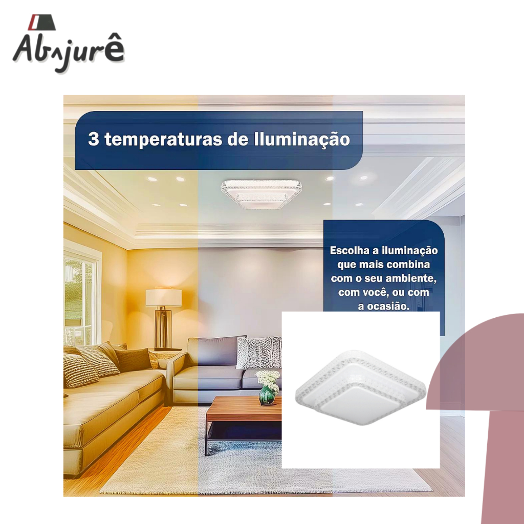 Luminária Plafon Céus Estrelado  efeito estrela Painel LED Sobrepor Quadrado Brilho Cristal 40CM 50W em Oferta na Shopee