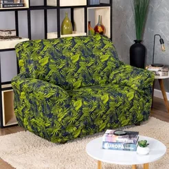 01 Capa Avulsa Estampada para Sofá 2 Lugares c/ 4 Fixadores – Malha Confortável e Ajuste Perfeito