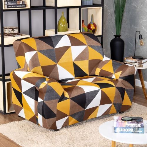 01 Capa Avulsa Estampada para Sofá 2 Lugares c/ 4 Fixadores – Malha Confortável e Ajuste Perfeito — imagem 2 de 2