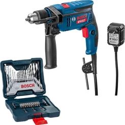 Kit Furadeira Impacto Parafusadeira Bosch GSB 13 RE 750w Bivolt + Brocas e Bits X-Line 33 PCs