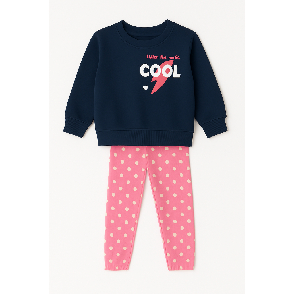 Conjunto Infantil Menina Legging Em Moletom Stretch Flanelado Malwee Kids