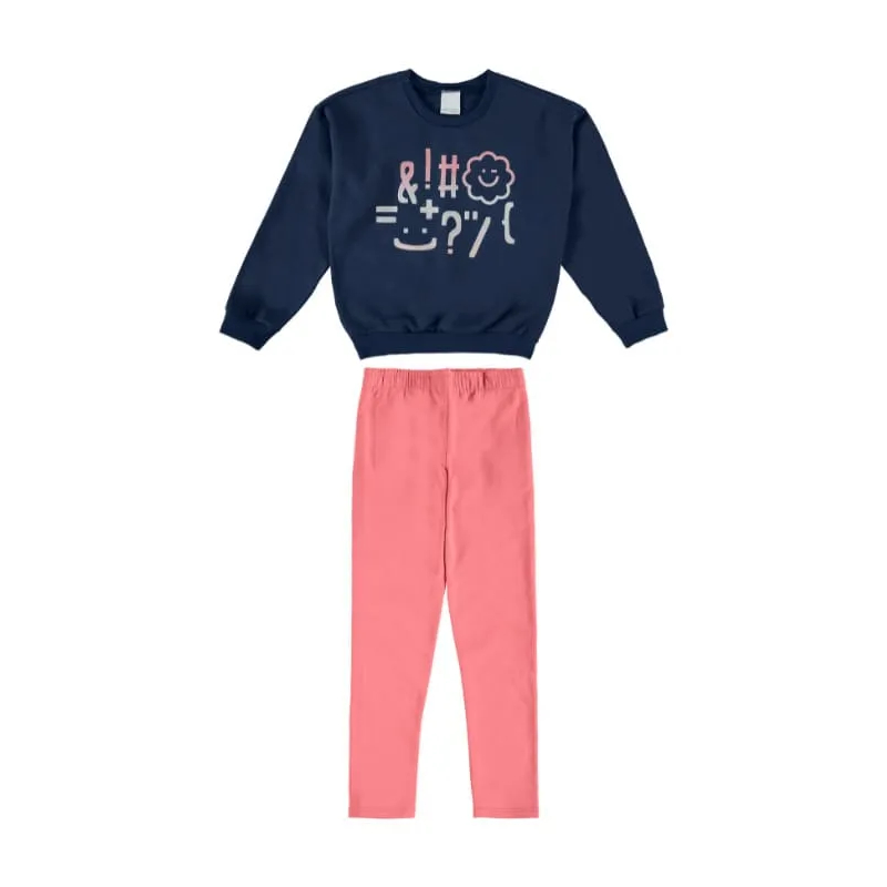 Conjunto Moletom Juvenil Estampado Menina Inverno Malwee Kids