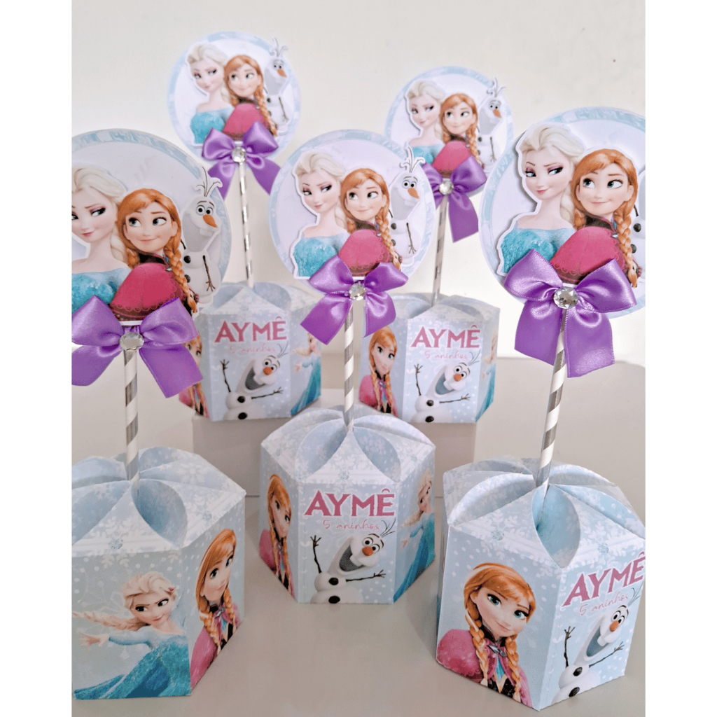 Kit de Centro de mesa - Anna e Elza | Arranjo Enfeite Cachepô | Lembrancinhas Personalizadas
