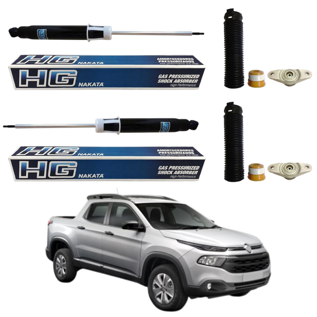 PAR AMORTECEDOR TRASEIRO TORO FLEX 2016 A 2025 NAKATA + KIT