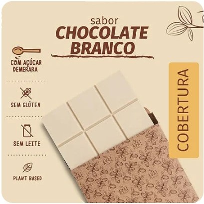 Cobertura Chocolate Branco Vegano 1kg Java — Zero Lactose, Sem Leite, Sem Soja, Sem Glúten