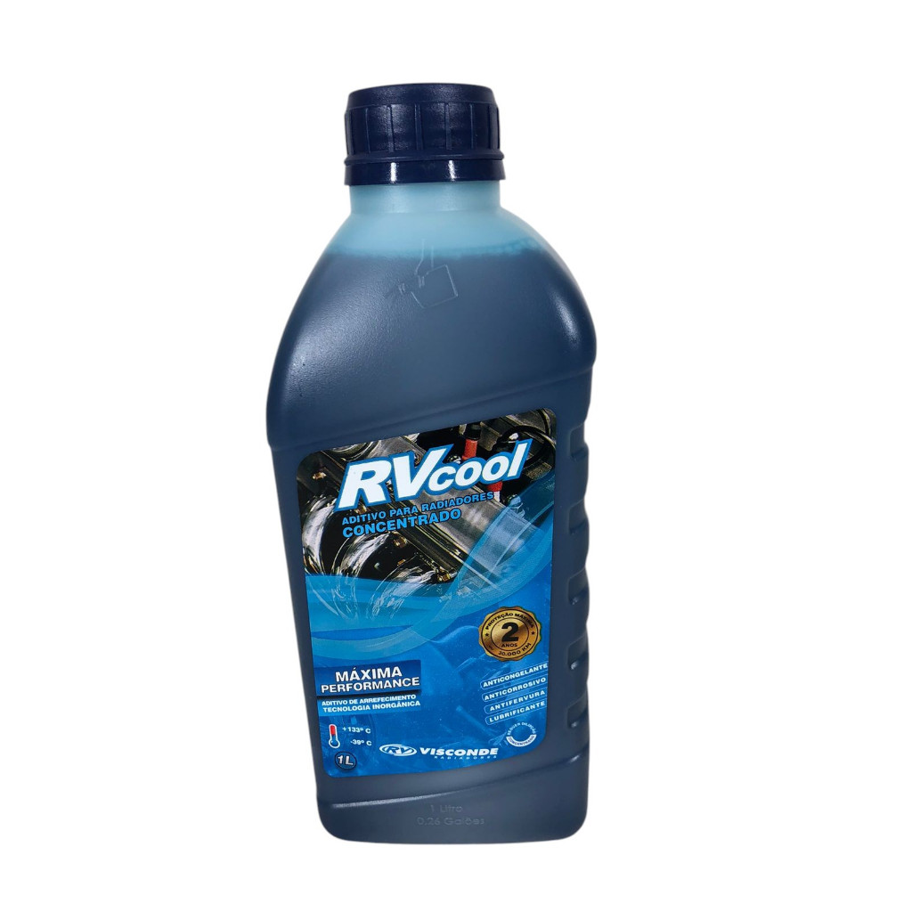 Aditivo Radiador Visconde RVCOOL Azul 1 Litro Concentrado Proteção Arrefecimento Carro Caminhão Trator