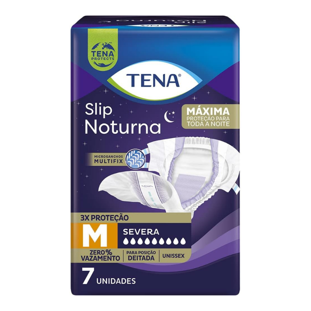 Fralda Geriátrica para Incontinência Urinária Tena Slip Noturna Tamanho M Com 7 Unidades em Oferta na Shopee