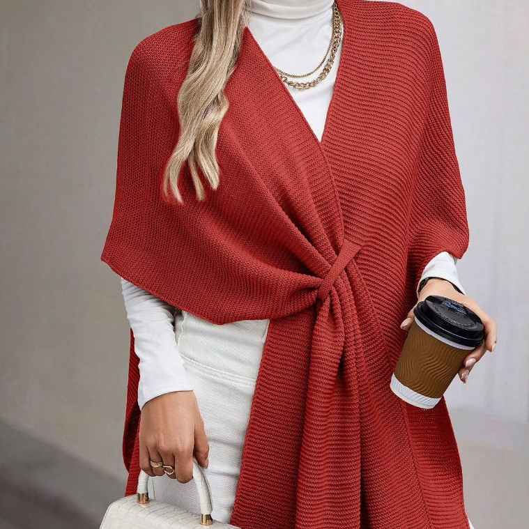 Xale capa sobreposição tricot premium inverno moda casual chic