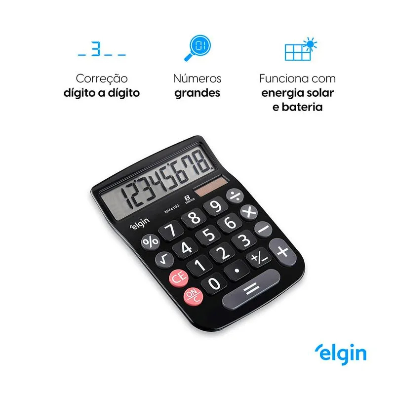 CALCULADORA ELETRONICA ELGIN MV4133 PRETA