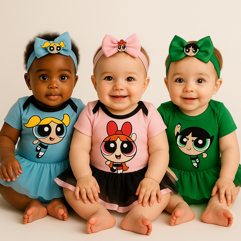 Body Bebê Infantil Menina Mêsversário Temático Meninas Super Poderosas Confortável
