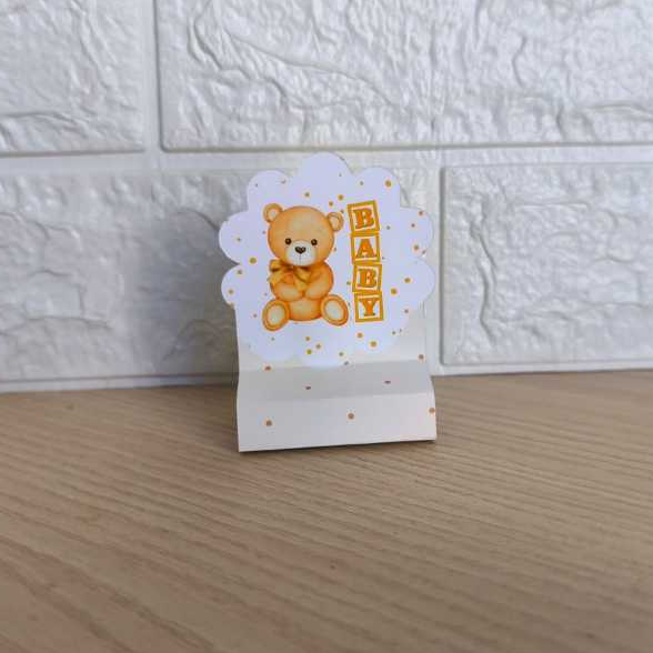 Porta Bis Duplo CHÁ REVELAÇÃO URSINHO CHÁ DE BEBÊ Porta Bis Duplo Personalizado-PEGUE E MONTE