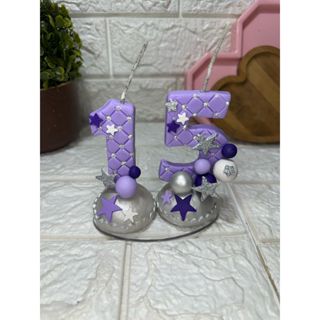 Vela Em Biscuit 15 anos Lilas Euphoria em Oferta na Shopee