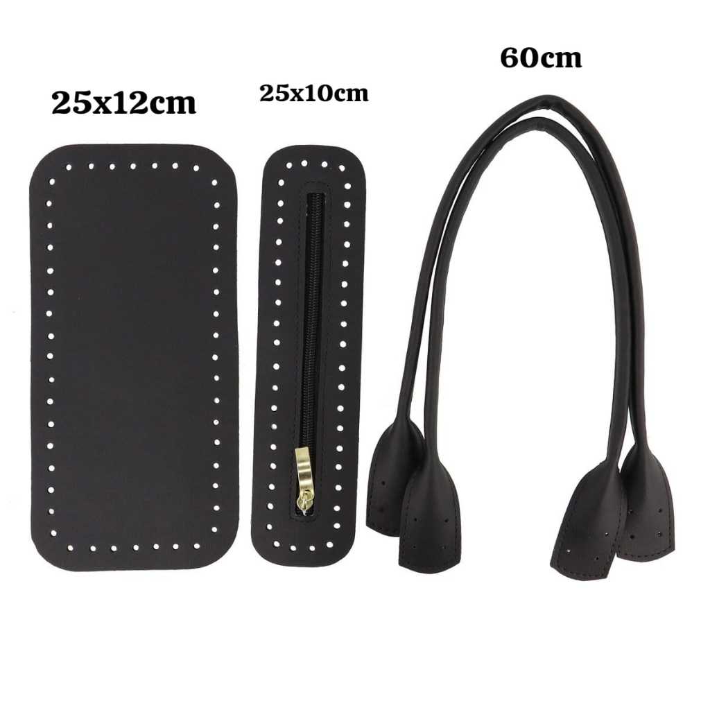 Kit Alça Ana,Fecho Ziper e Fundo 25x12 Para Bolsas Croche,Trico,Artesanatos em Oferta na Shopee