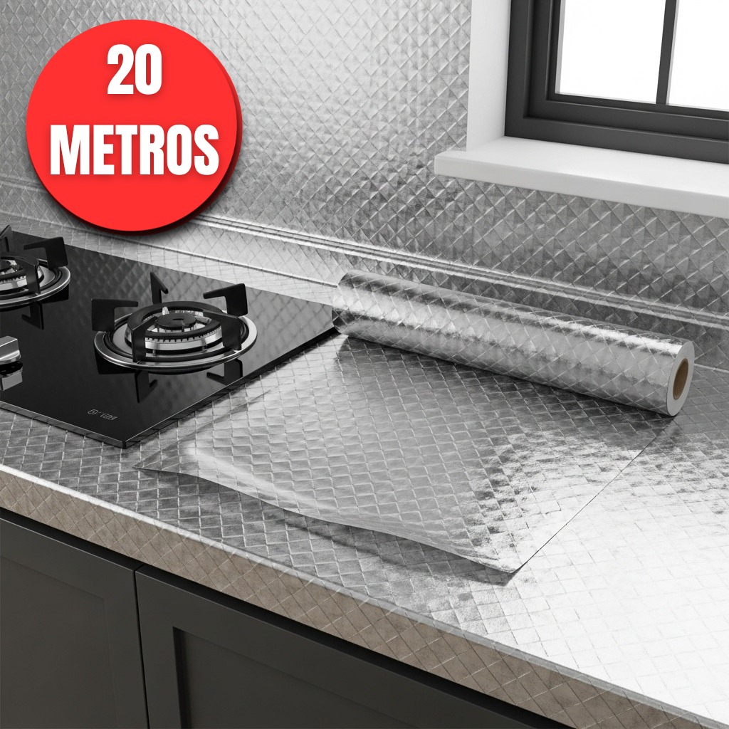 Papel Parede Metalizado 10/20 Metros Adesivo 3D Impermeável Sala Cozinha, Banheiro, Móveis e Azulejo em Oferta na Shopee