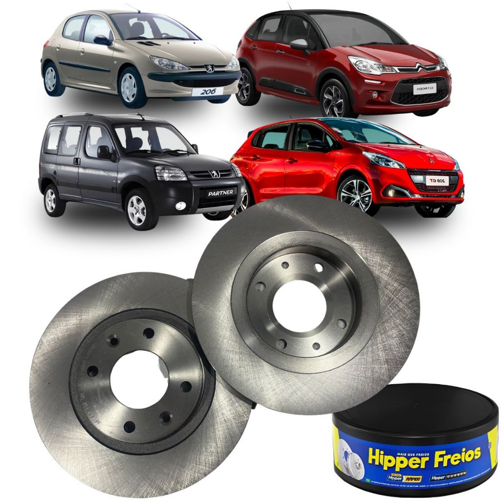 Disco De Freio Solido Peugeot 206 208 307 Sw 1999 À 2021 - Spare Parts and Accessories for Vehicles
