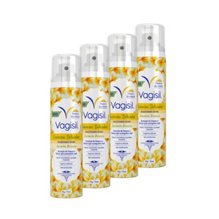 Kit 4x Vagisil Desodorante Íntimo Essências Delicadas Jasmim Branco 75ml em Oferta na Shopee
