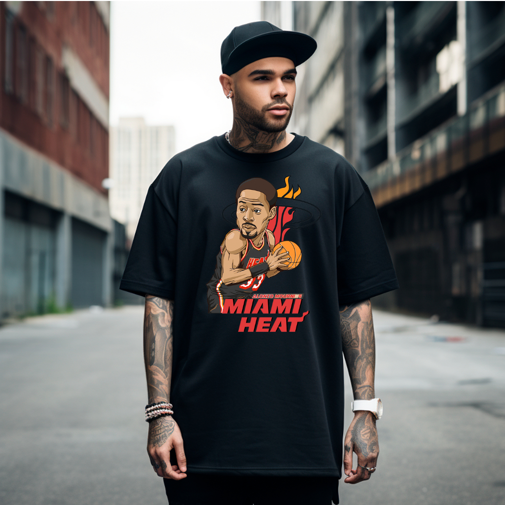 Camiseta Oversized Streetwear Lançamento Basquete Basketball Miami Heat 100% Algodão Confortável