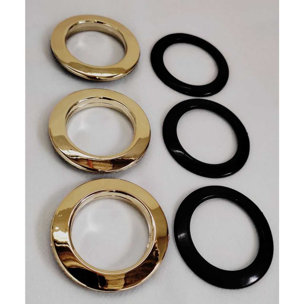 Kit 25 Pares Ilhós Redondo 28mm P/ Cortina Metade Dourado em Oferta na Shopee
