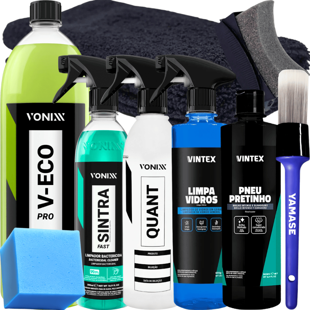 Kit Lavagem Lava À Seco V-Eco Sintra Fast Pretinho Vidros Vonixx em Oferta na Shopee