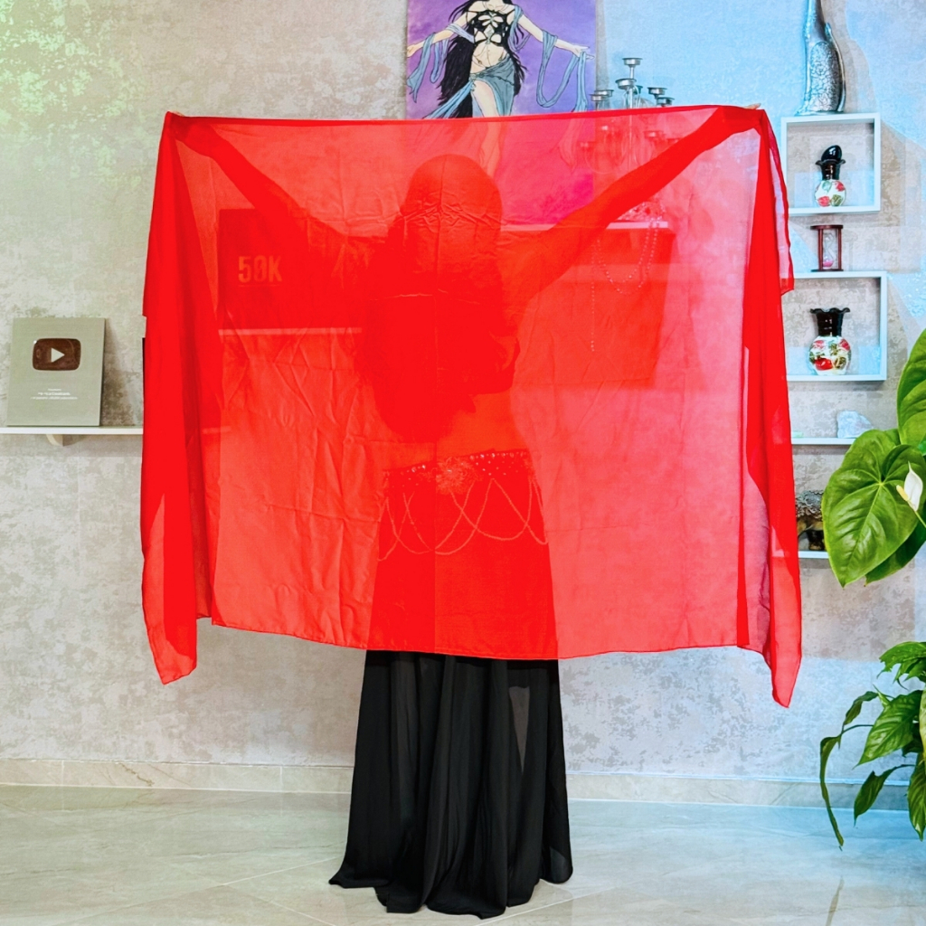 Véu de Chiffon/Toque de Seda Cores Lisas Dança do Ventre - VEU-CHIFFON