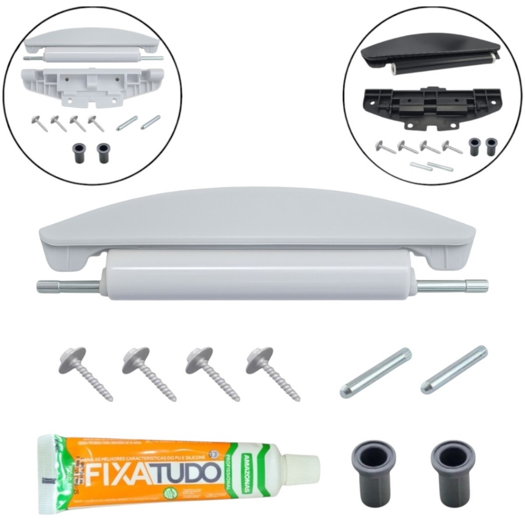 Dobradiça Da Tampa Compativel Para Lavadora Brastemp Bwg11 Bwh11 BWU11A BWG12 BWP11 Cola Fica Tudo Amazonas