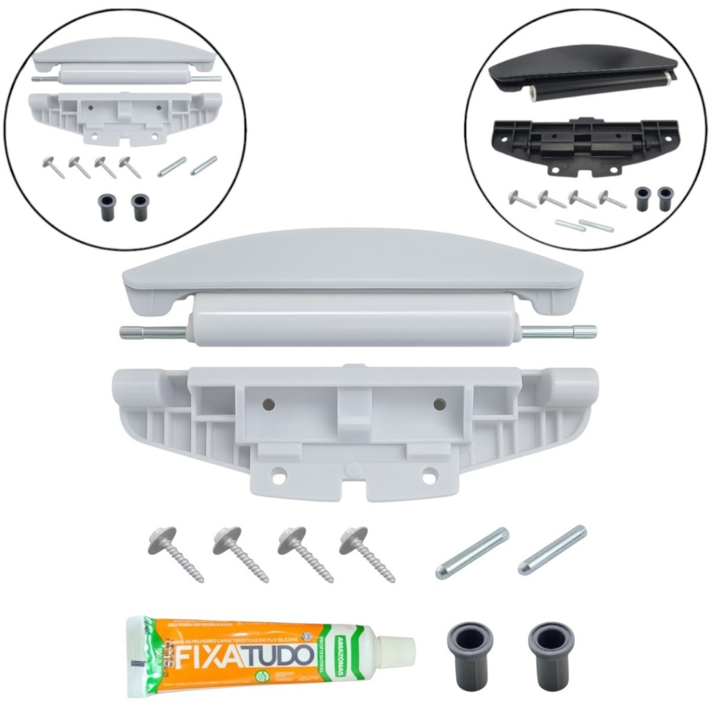 Dobradiça e Base da Tampa Compativel Para Lavadora Brastemp Bwg11 Bwh11 BWU11A BWG12 BWP11 em Oferta na Shopee