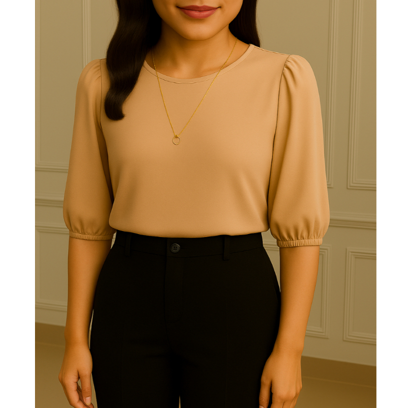 Tendência : Blusa Feminina com Manga 3/4 – Versátil do P ao G1 em Oferta na Shopee