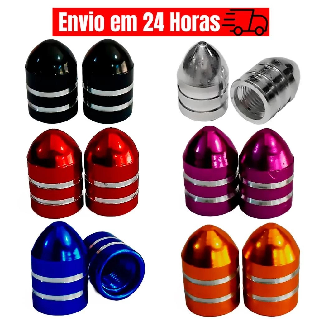 Tampa de Válvula Tipo Bala para Pneus Bike Moto e Carro Proteção Bico em Oferta na Shopee