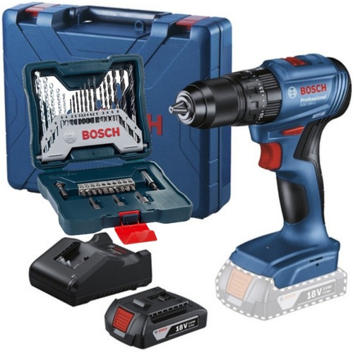 Kit Furadeira Parafusadeira Impacto Bosch GSB 185 Li + X-Line 33 Pcs em Oferta na Shopee