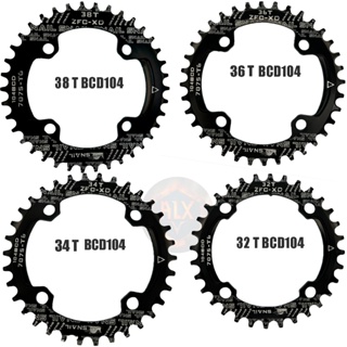 Coroa única Bcd104  bike Roda 32/34/36/38t Circular Bike Snail Narrow Wide 4 furos em Oferta na Shopee