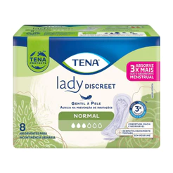 Absorvente Para Incontinência Urinária Leve e Normal Tena Lady Discreet Sem Abas 8 Unidades